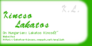 kincso lakatos business card